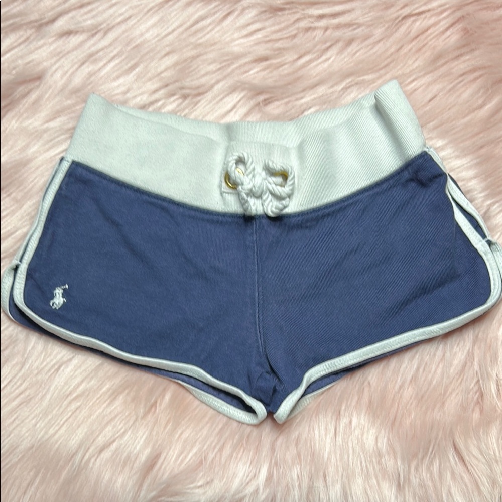 Ralph Lauren Kids 6X Blue White Stripes Nautical Athletic Shorts